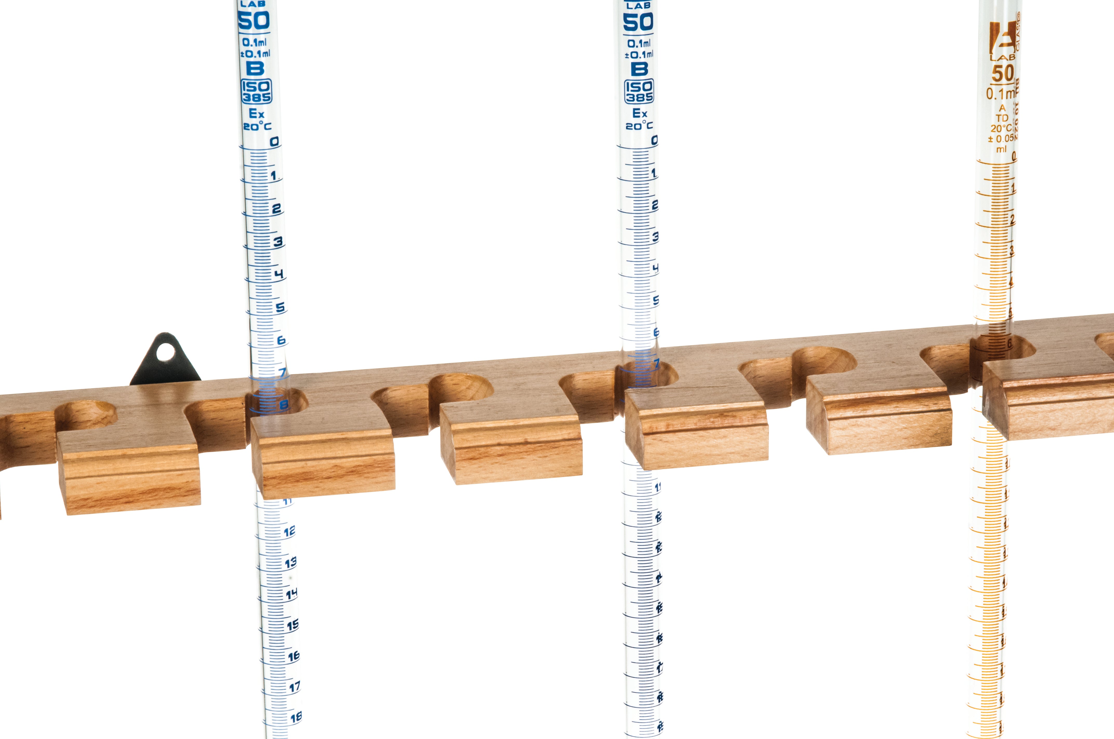 Burette rack,vertical,wall mounted,accepst 12 burettes upto 50ml capac ...