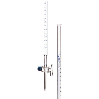 Burettes - Glass Key Capacity 100ml Sub. Div.0.20ml Tolerance ± 0.10ml, class-A with Individual Work Certificate, TC-20C. - eiscoindustrial