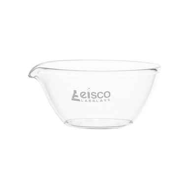 Basin Evaporating, outer dia 60mm, borosilicate glass, flat bottom with spout - eiscoindustrial