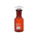 Bottle Reagent, Amber colour, narrow mouth with acid proof polypropylene stopper 30ml., socket size 14/23 - eiscoindustrial