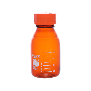 Bottle Reagent - Amber, borosilicate glass, with screw cap (GL 45) 250ml. - eiscoindustrial