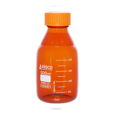 Bottle Reagent - Amber, borosilicate glass, with screw cap (GL 45) 500ml. - eiscoindustrial