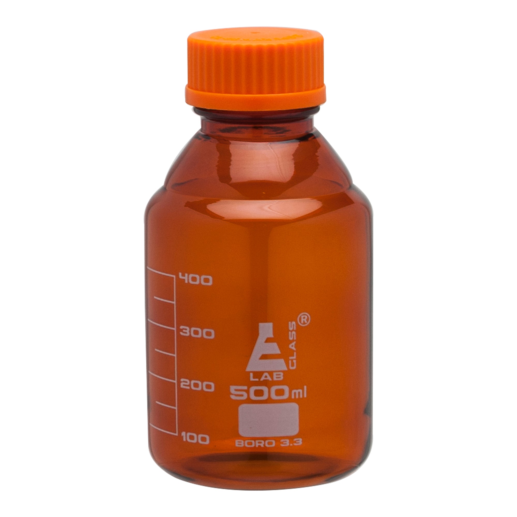 Bottle Reagent - Amber, borosilicate glass, with screw cap (GL 45) 500ml. - eiscoindustrial