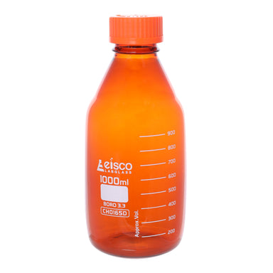 Bottle Reagent - Amber, borosilicate glass, with screw cap (GL 45) 1000ml. - eiscoindustrial