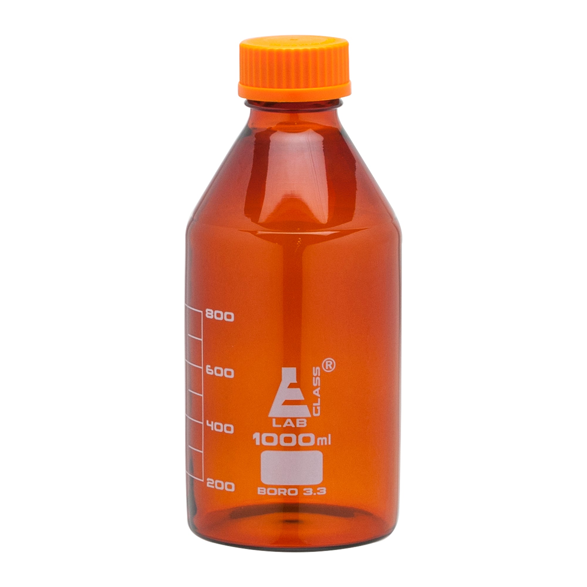 Bottle Reagent - Amber, borosilicate glass, with screw cap (GL 45) 1000ml. - eiscoindustrial