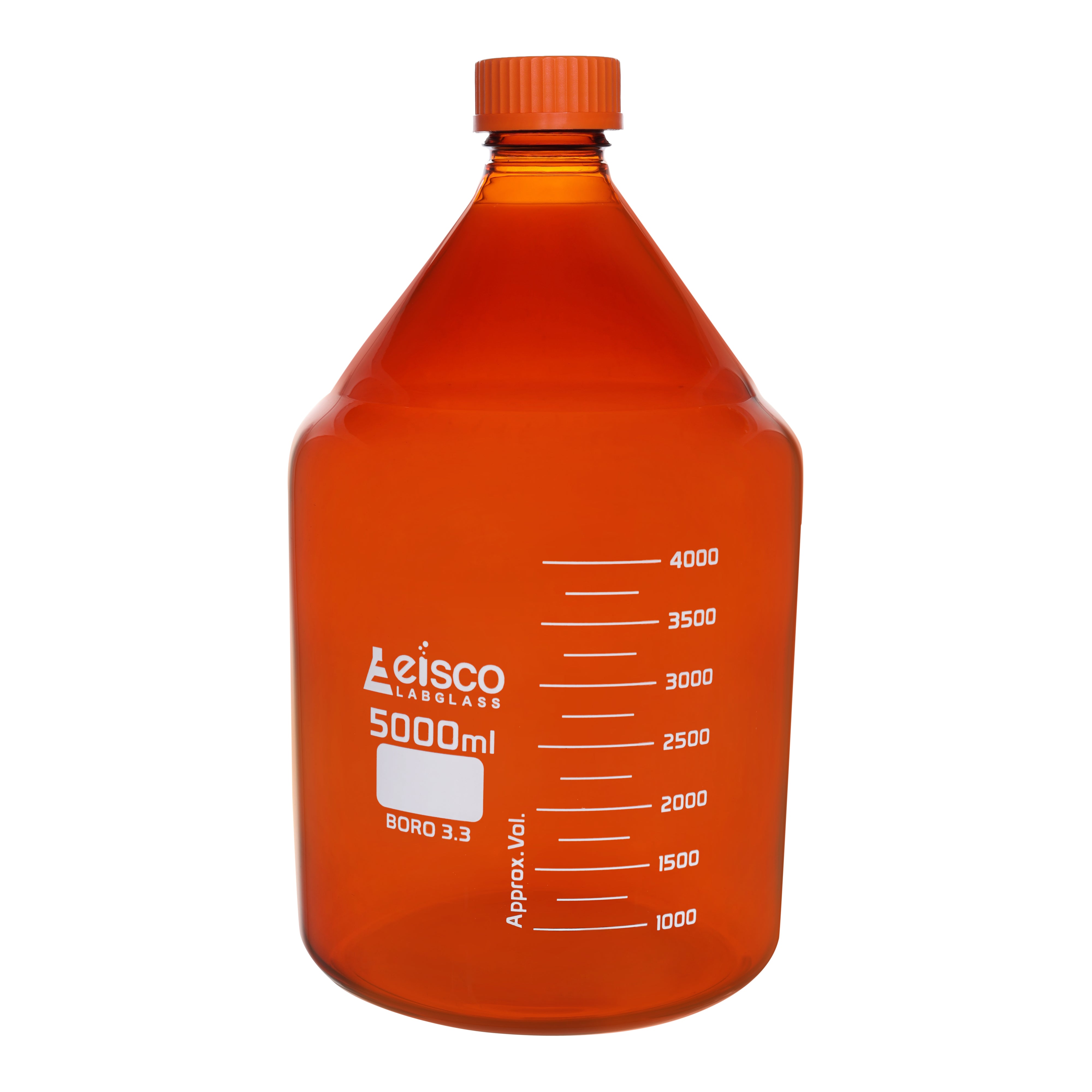 Bottle Reagent - Amber, borosilicate glass, with screw cap (GL 45) 10000 ML - eiscoindustrial