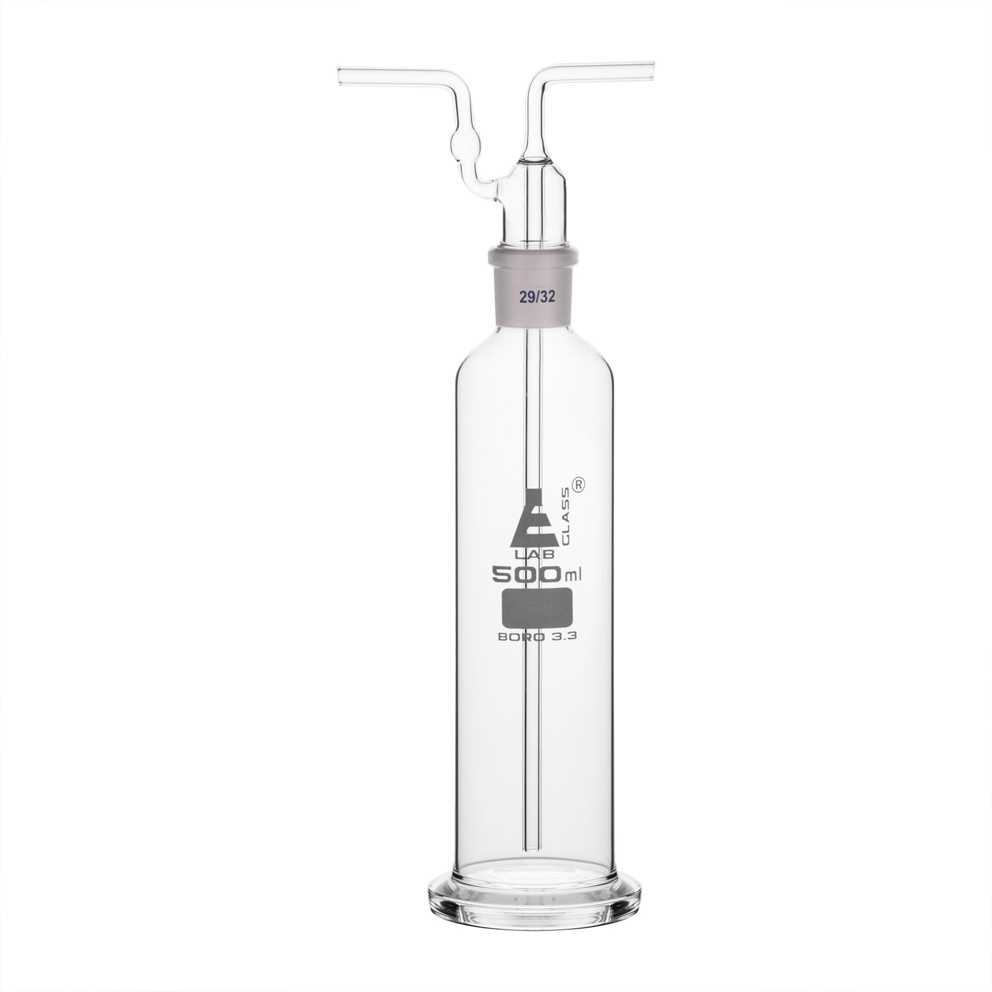 Bottle Gas Washing-Dreschel's with interchangeable joint head B29, made of borosilicate glass, 500ml. - eiscoindustrial