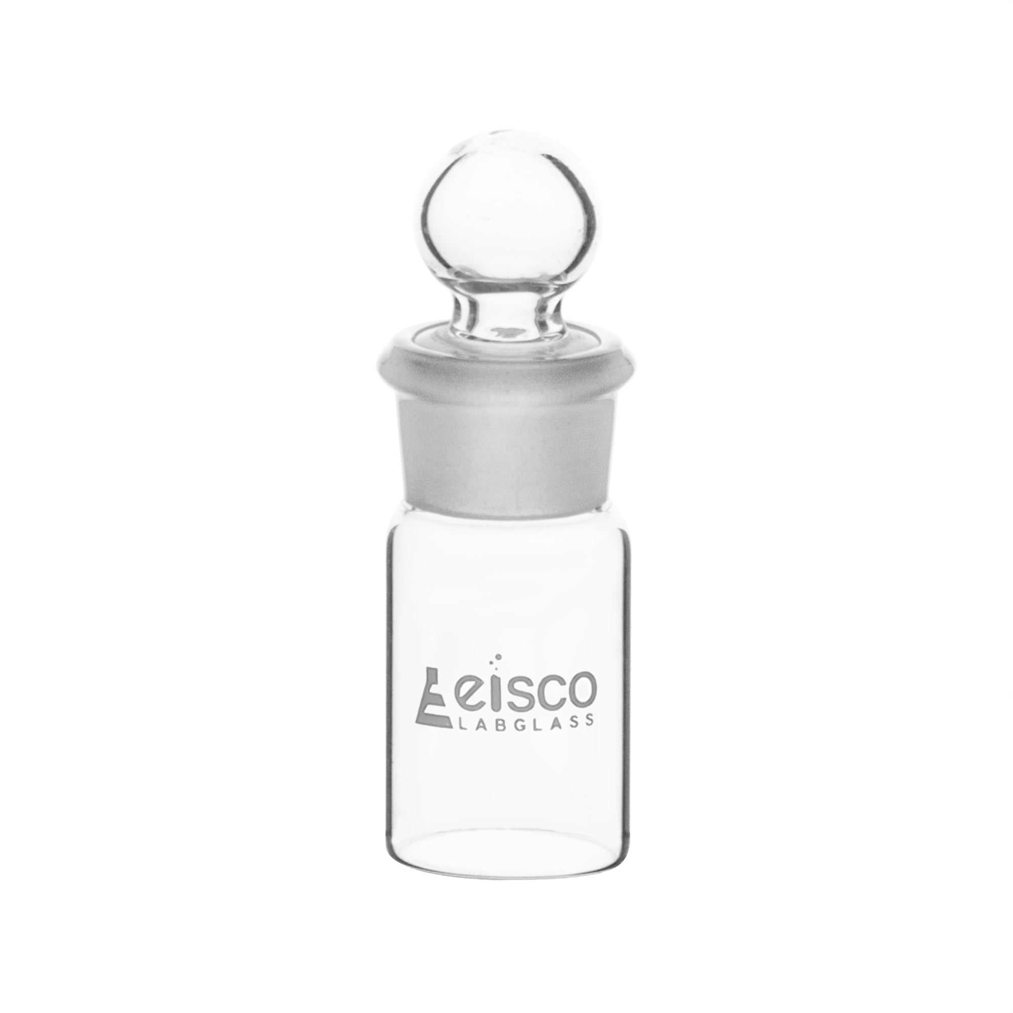 Weighing bottle-Tall form, borosilicate glass with interchangeable ground stopper, cap. 5ml, OD 20mm, height 40mm - eiscoindustrial