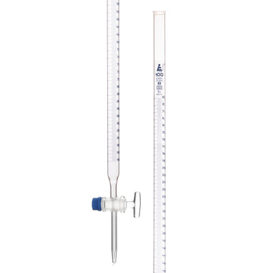 Burettes - Glass Key Capacity 100ml Sub. Div.0.20ml Tolerance ± 0.20ml, class-B, White Graduation - eiscoindustrial