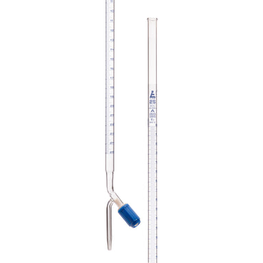 Burettes - PTFE Rotaflow stopcock, capacity 25ml, Sub. Div. 0.10ml Tolerance ± 0.05ml, class 'A', Blue Graduation - eiscoindustrial