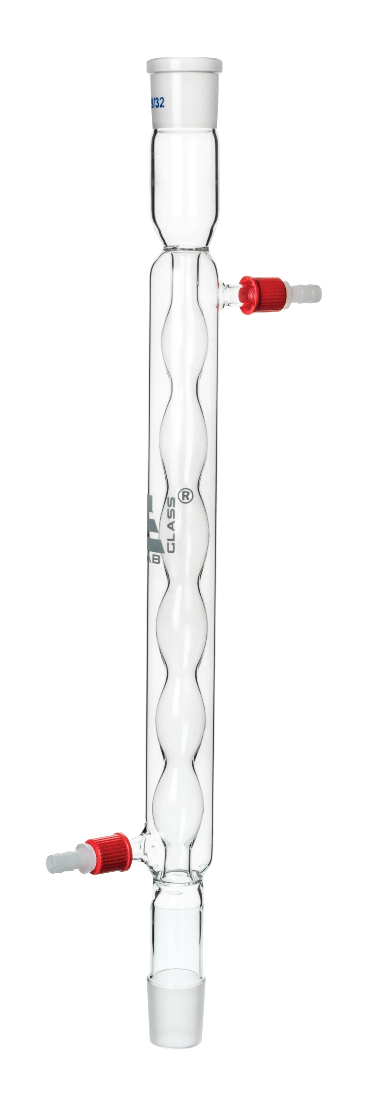 Condenser - Allihn Bulb, Socket size 14/23 & Cone size 14/23, effective length 25mm With Plastic Connector - eiscoindustrial