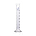 Cylinder Measuring Graduated, cap. 250ml., class 'B', round base with spout, borosilicate glass, Blue Graduation - eiscoindustrial