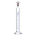 Cylinder Mixing Graduated, cap. 10ml., class 'B', glass hex. base, complete with interchangeable Glass stopper, borosilicate glass, Blue Graduation - eiscoindustrial