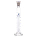 Cylinder Mixing Graduated, cap. 25ml., class 'B', glass hex. base, complete with interchangeable Glass stopper, borosilicate glass, Blue Graduation - eiscoindustrial