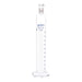 Cylinder Mixing Graduated, cap. 500ml., class 'A', glass hex. base, complete with interchangeable Glass stopper, borosilicate glass, Blue Graduation - eiscoindustrial