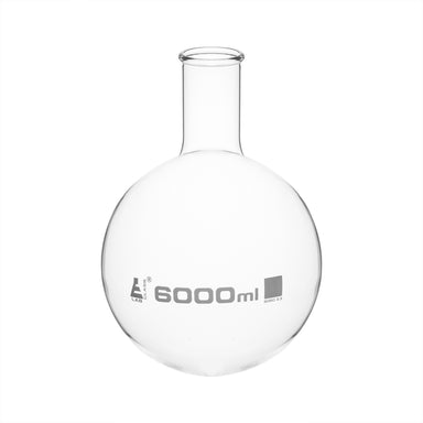 Flask Boiling 6000ml, round bottom, narrow neck, borosilicate glass - eiscoindustrial