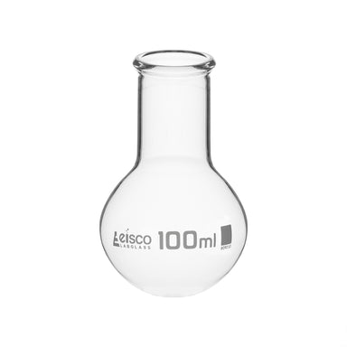 Flask Boiling 100ml, round bottom, wide neck, borosilicate glass - eiscoindustrial