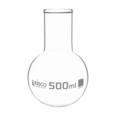 Flask Boiling 500ml, round bottom, wide neck, borosilicate glass - eiscoindustrial