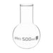 Flask Boiling 500ml, round bottom, wide neck, borosilicate glass - eiscoindustrial