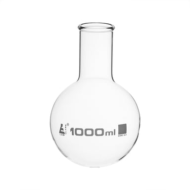 Flask Boiling 1000ml, round bottom, wide neck, borosilicate glass - eiscoindustrial