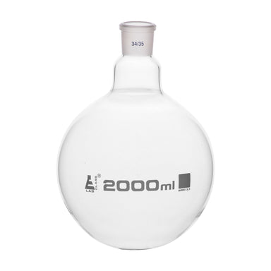 Flask Boiling with joint 2000ml, socket size 34/35, round bottom, interchangeable joint, single neck, borosilicate glass - eiscoindustrial