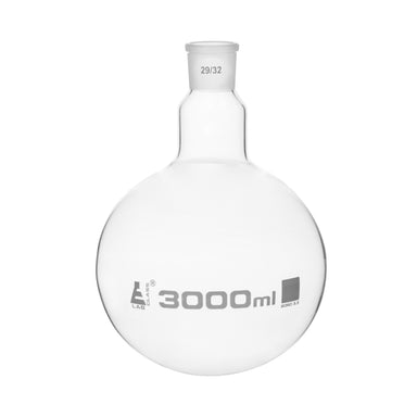 Flask Boiling with joint 3000ml, socket size 29/32, round bottom, interchangeable joint, single neck, borosilicate glass - eiscoindustrial