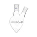 Flask Boiling - Pear Shape, two neck with joint 50ml, with side socket size 14/23 & center size 14/23, borosilicate glass - eiscoindustrial