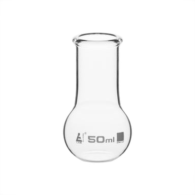 Flask Boiling Flat Bottom wide neck with rim 50ml - eiscoindustrial