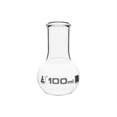 Flask Boiling Flat Bottom wide neck with rim 100ml - eiscoindustrial