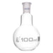 Flask Boiling with joint, flat bottom, short neck, interchangeable joint 100ml, socket size 14/23, borosilicate glass - eiscoindustrial