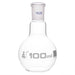 Flask Boiling with joint, flat bottom, short neck, interchangeable joint 100ml, socket size 19/26, borosilicate glass - eiscoindustrial