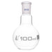 Flask Boiling with joint, flat bottom, short neck, interchangeable joint 100ml, socket size 29/32, borosilicate glass - eiscoindustrial