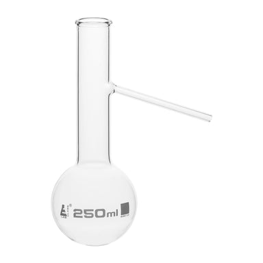 Flask Distilling with side arm 250ml., round bottom with side arm, borosilicate glass - eiscoindustrial