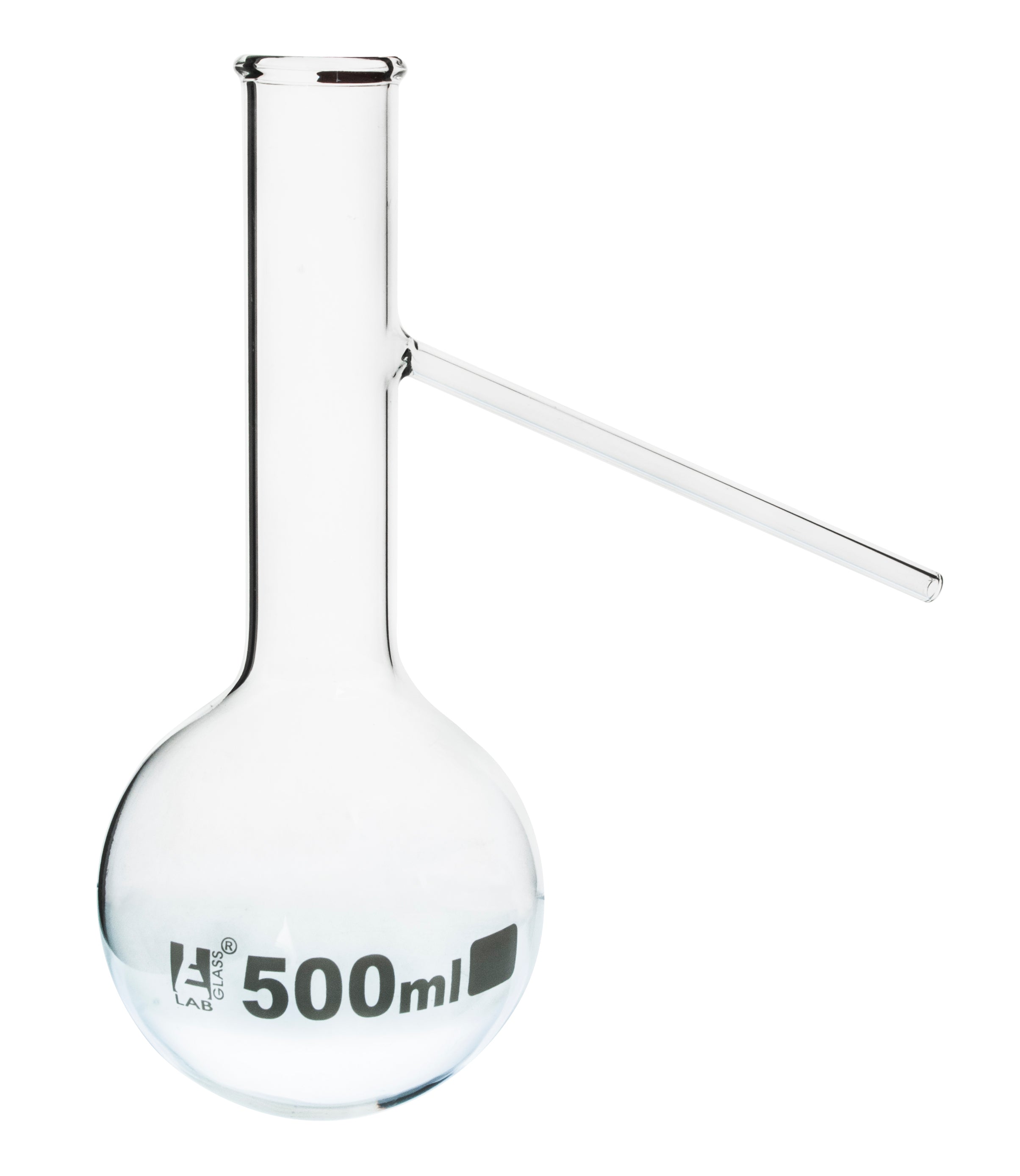 Flask Distilling with side arm 1000ml., round bottom with side arm, borosilicate glass - eiscoindustrial