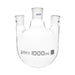 Flask Distilling round bottom, cap. 1000ml, borosilicate glass, three neck parallel, centre socket 29/32, side socket 24/29 - eiscoindustrial