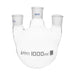 Flask Distilling round bottom, cap. 1000ml, borosilicate glass, three neck parallel, centre socket 29/32, side socket 29/32 - eiscoindustrial