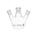 Flask Distilling round bottom, cap. 100ml, borosilicate glass, three neck at angle, centre socket 19/26, side socket 14/23 - eiscoindustrial