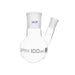 Flask with round bottom, cap. 100ml, borosilicate glass, one oblique neck with joint, centre socket 24/29, side socket 19/26 - eiscoindustrial