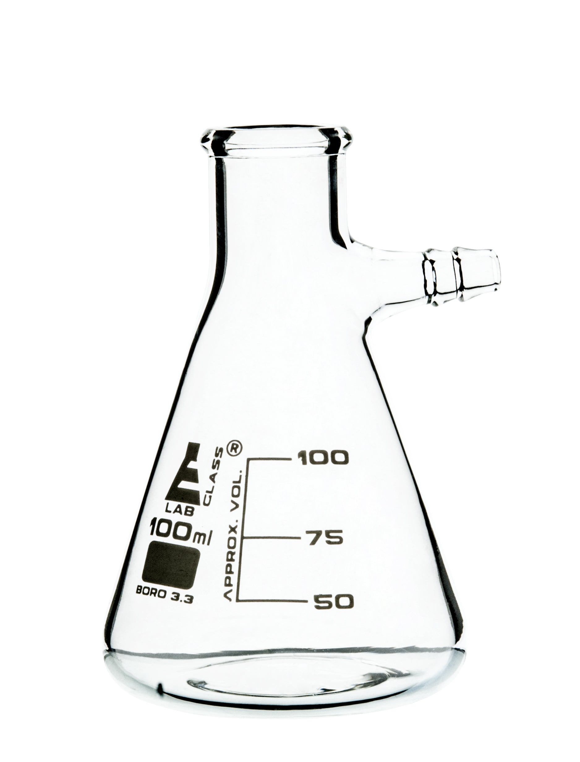 Flask Filtering 100ml., Conical, with integral side arm, Glass Connector - eiscoindustrial