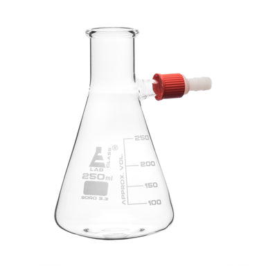 Flask Filtering 250ml., Conical, with integral side arm, Plastic Screw Thread - eiscoindustrial