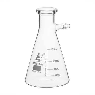 Flask Filtering 250ml., Conical, with integral side arm, Glass Connector - eiscoindustrial