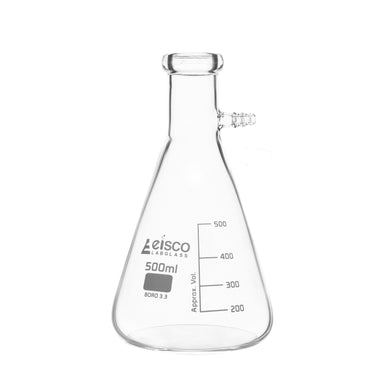 Flask Filtering 500ml., Conical, with integral side arm, Glass Connector - eiscoindustrial