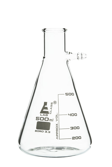 Flask Filtering 500ml., Conical, with integral side arm, Glass Connector - eiscoindustrial