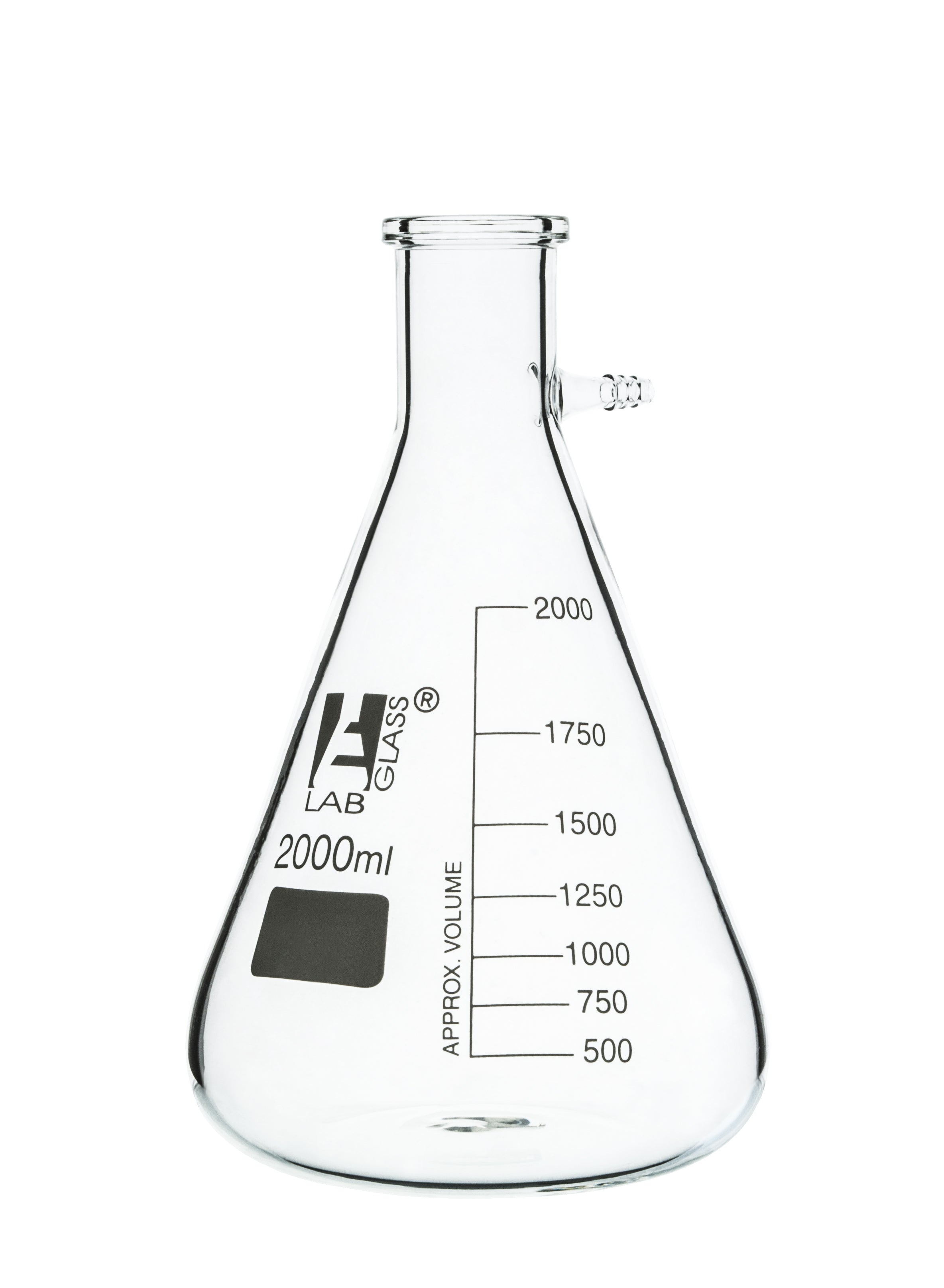 Flask Filtering 2000ml., Conical, with integral side arm, Glass Connector - eiscoindustrial