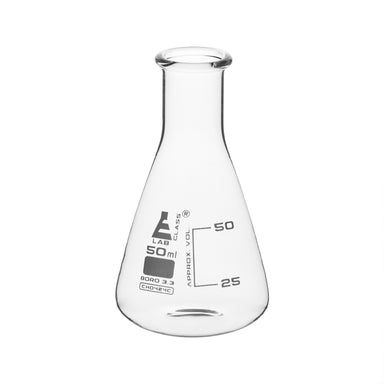 Flask Conical 50ml, narrow neck, borosilicate glass - eiscoindustrial