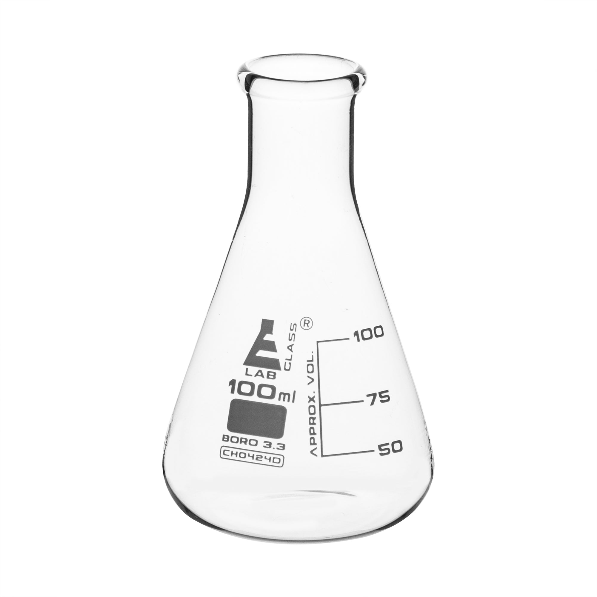 Flask Conical 100ml, narrow neck, borosilicate glass - eiscoindustrial