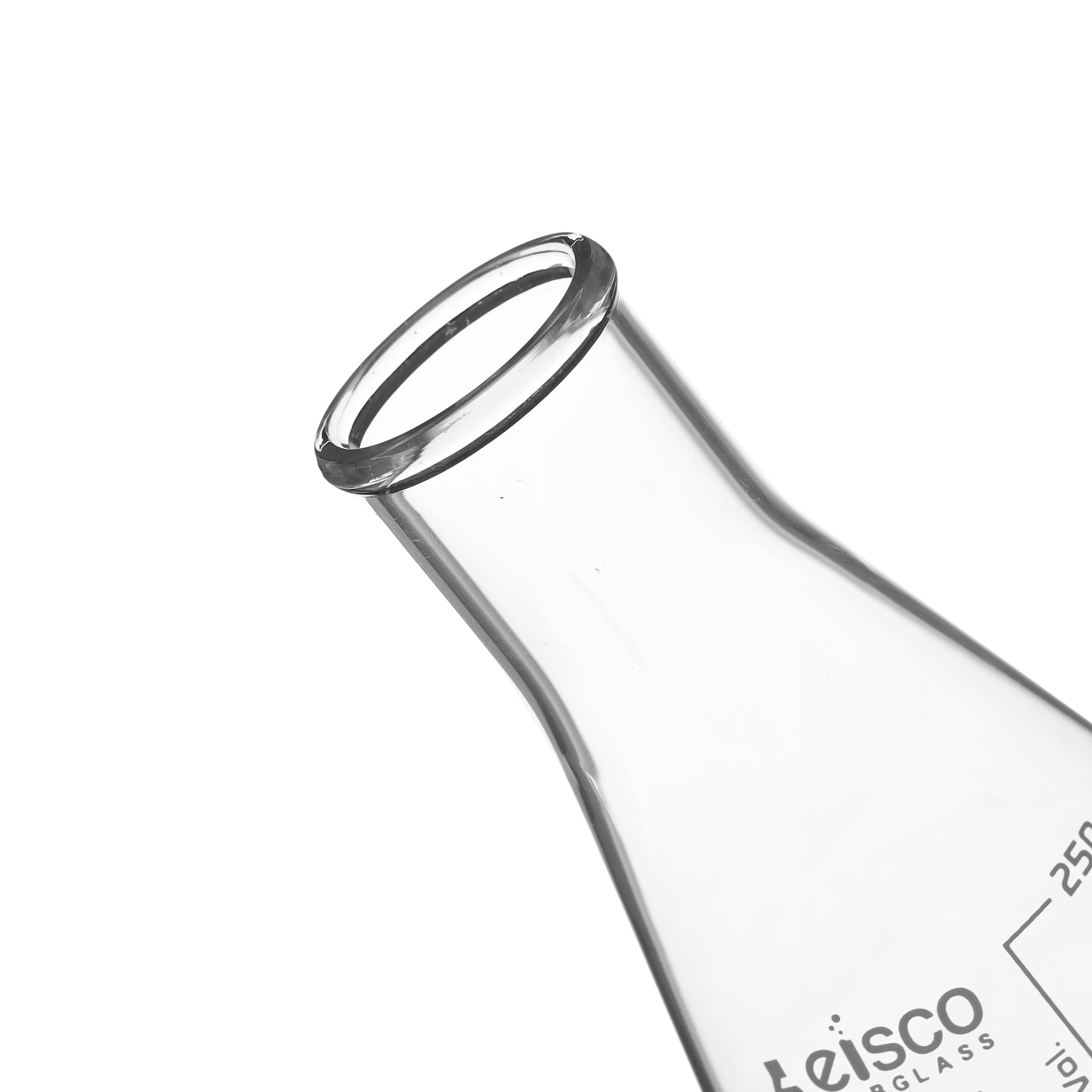 Flask Conical 250ml, narrow neck, borosilicate glass ISI