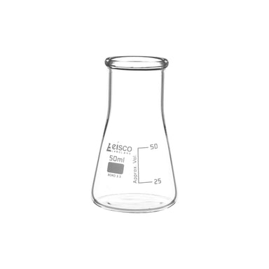 Flask Conical 50ml, wide neck, borosilicate glass - eiscoindustrial