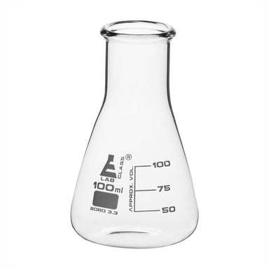 Flask Conical 100ml, wide neck, borosilicate glass - eiscoindustrial