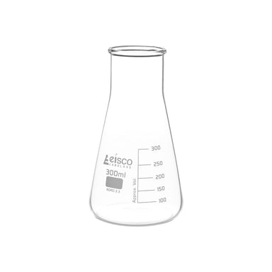 Flask Conical 300ml, wide neck, borosilicate glass - eiscoindustrial